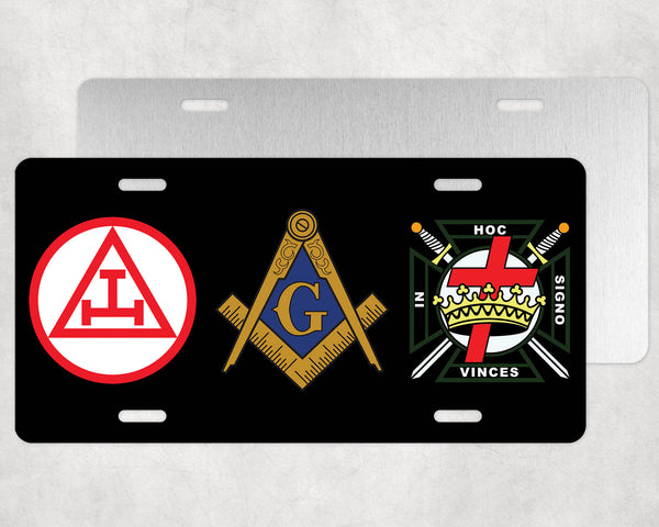 Masonic Royal Arch Knights Templar License Plate York Rite Mason Car Tag