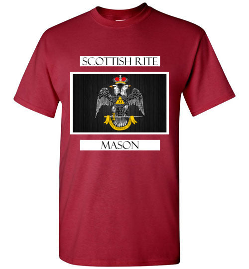Scottish Rite 33rd Degree Mason Labels T Shirt Wings Down