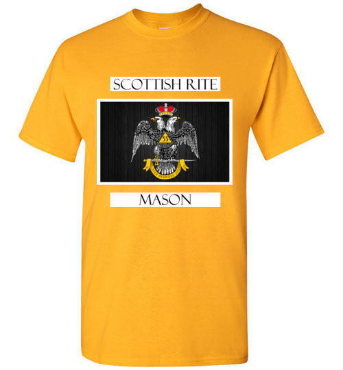 Scottish Rite 33rd Degree Mason Labels T Shirt Wings Down