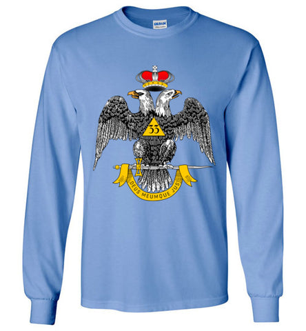 Scottish Rite 33rd Degree Wings Down Masonic Long Sleeve Shirt