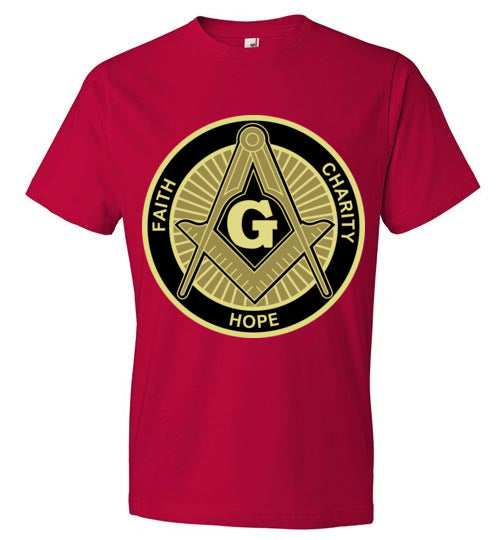Masonic Faith Hope Charity Anvil Fashion T Shirt
