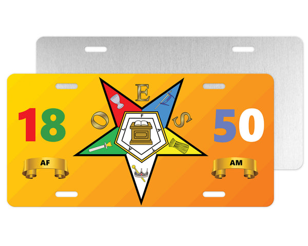 Order of the Eastern Star AF&AM 1850 License Plate OES