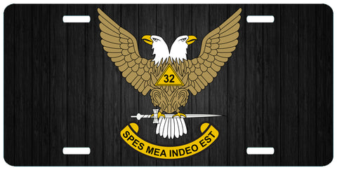 Scottish Rite 32nd Degree Wings Up Masonic License Plate