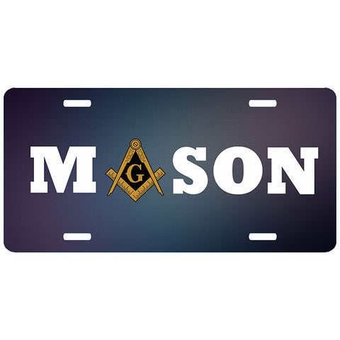 Blue Masonic License Plate