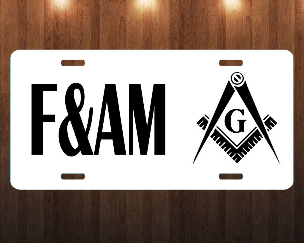 F&AM Masonic License Plate Mason Free Accepted PHA Auto Tag