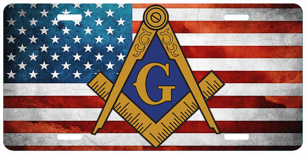 USA Masonic License Plate American Mason Tag