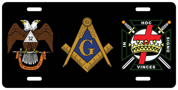 Masonic 32nd Degree Knights Templar WD License Plate Tag