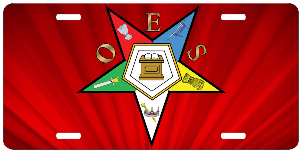 Order of the Eastern Star Red Blast OES License Plate