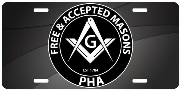 Free & Accepted Masons PHA License Plate Prince Hall Masonic Gray