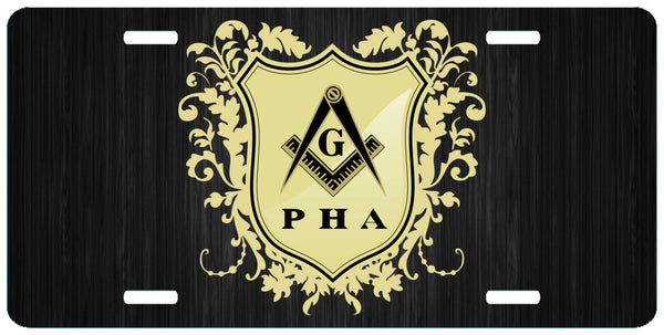 PHA Crest Masonic License Plate Prince Hall