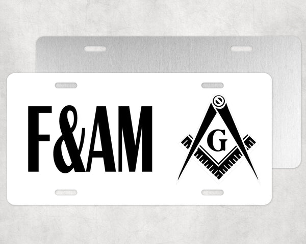 F&AM Masonic License Plate Mason Free Accepted PHA Auto Tag