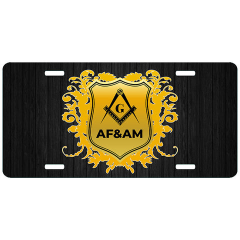 AF&AM Masonic Crest License Plate Ancient Free Accepted Tag