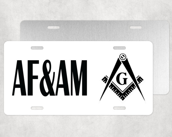 AF&AM Masonic License Plate Mason Ancient Free Accepted Auto Tag