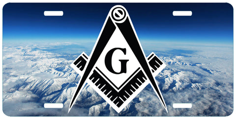 Earth Mountain Masonic License Plate