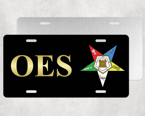 Gold OES License Plate Order of the Eastern Star Tag
