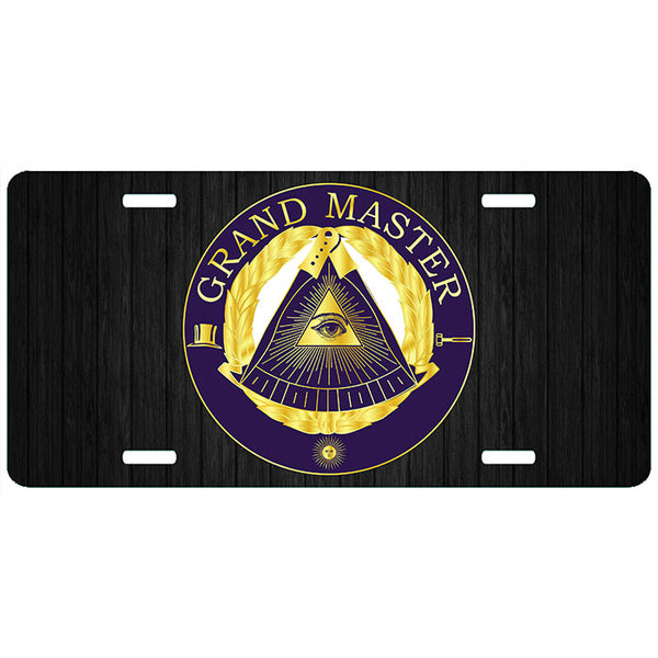Masonic Grand Master License Plate Mason Officer Tag