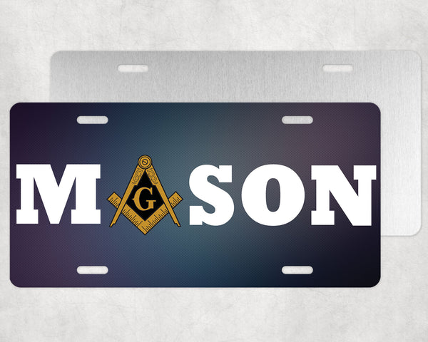 Blue Masonic License Plate Tag