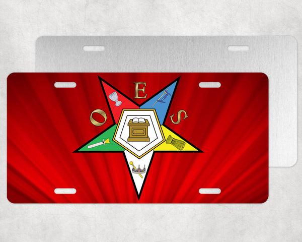 Order of the Eastern Star Red Blast OES License Plate