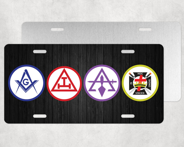 York Rite Masonic License Plate Tag